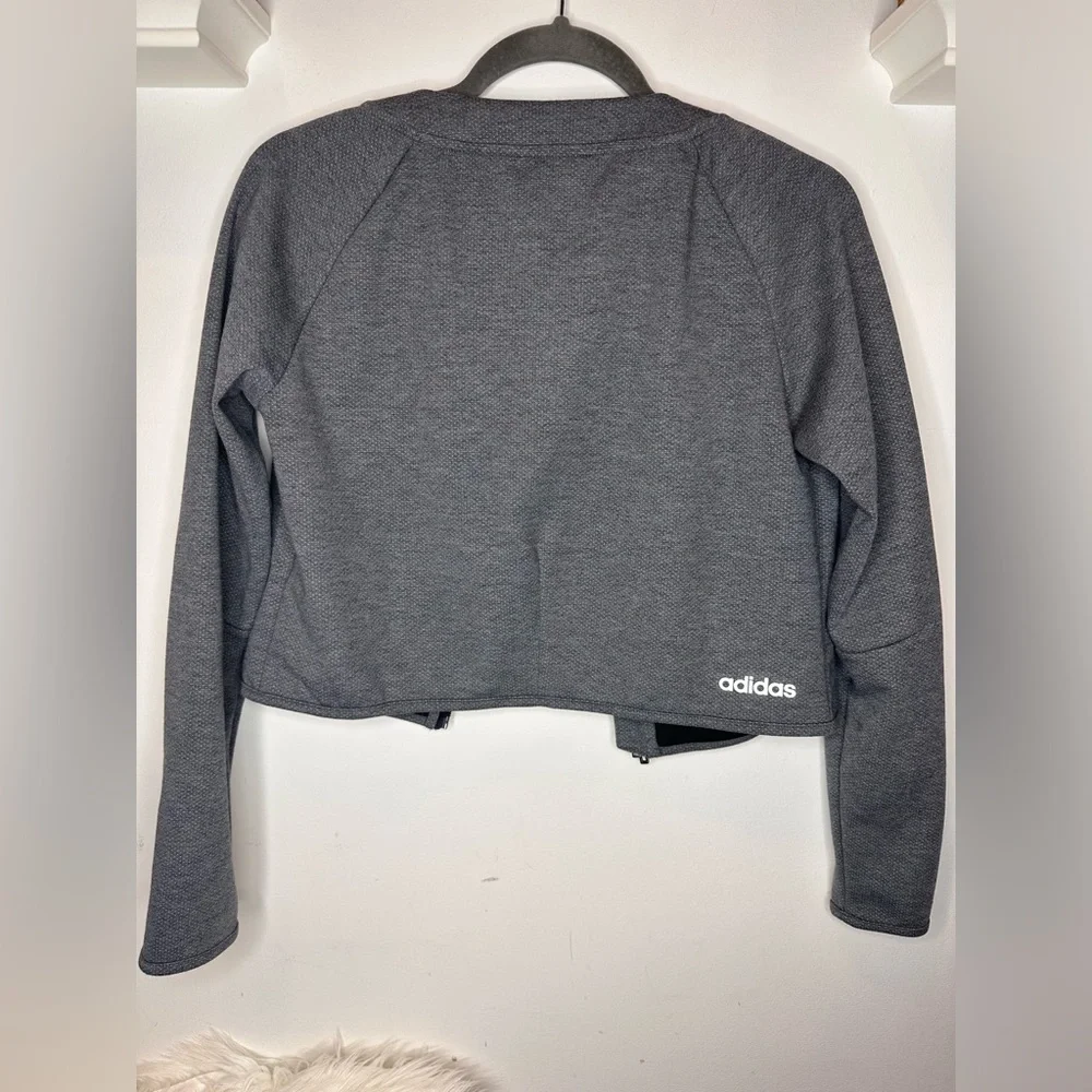 NWT Adidas Women's Medium Gray D2M Full Zip Cimalite Track Top Jacket - Picture 5 of 8